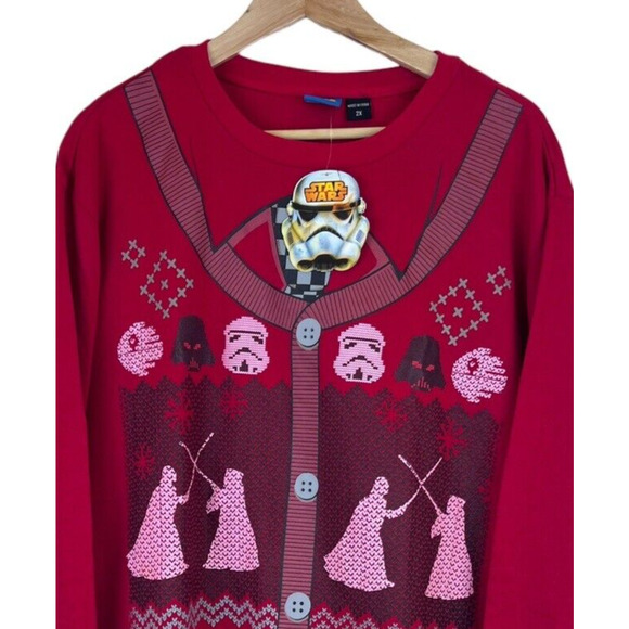 Disney Star Wars Storm Troopers Christmas 2X Darth Vader Ugly Holiday Sweater - Picture 2 of 6